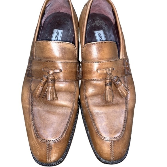 Johnston and Murphy mens leather tassel loafers size 8 main image 5